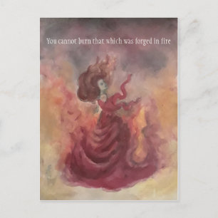 Elementarhexe - Feuerpostkarte Postkarte