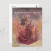 Elementarhexe - Feuerpostkarte Postkarte (Vorne/Hinten)