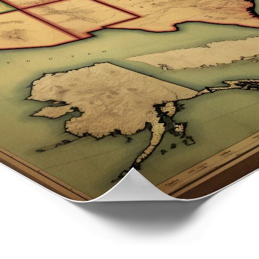 Elementarkarte der USA Poster (Ecke)