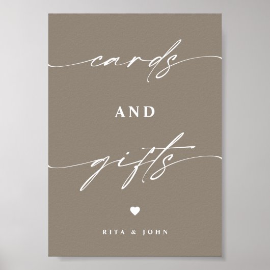 Elementarkarten und Geschenkgutscheine für Hochzei Poster (Vorne)