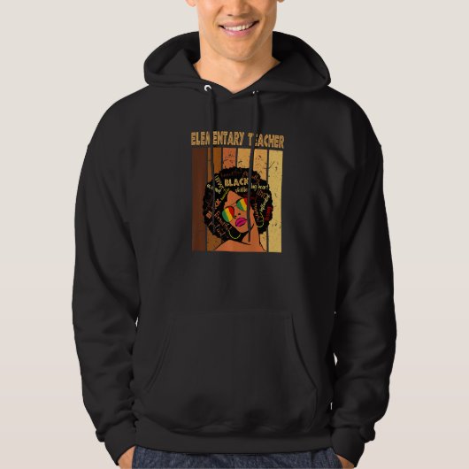Elementarlehrer Afro American Black Hoodie (Vorderseite)