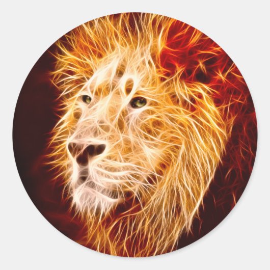 Elementarlion Runder Aufkleber (Vorderseite)