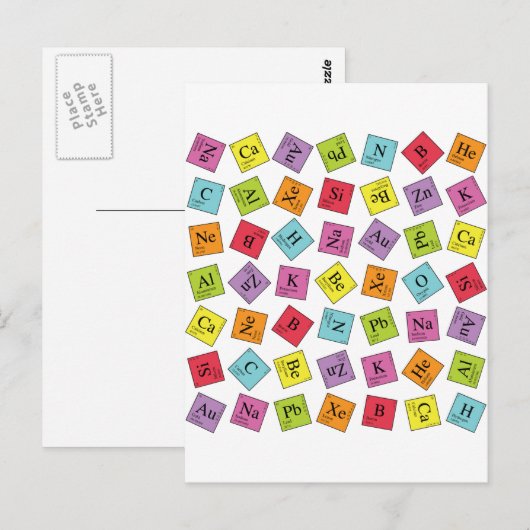 Elementarperiodic Postkarte (Vorne/Hinten)