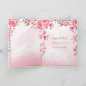 Elementarrosa Rose Niedlich Golden Kitten Geburtst Karte (Innenseite)