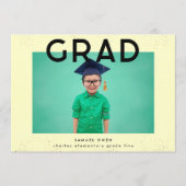 Elementarschwarz-gelber Text Moderner Zwei Foto Gr Ankündigung (Vorderseite)