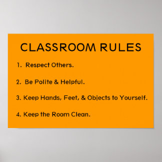 Elementary classroom rules poster