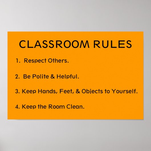 Elementary classroom rules poster (Vorne)