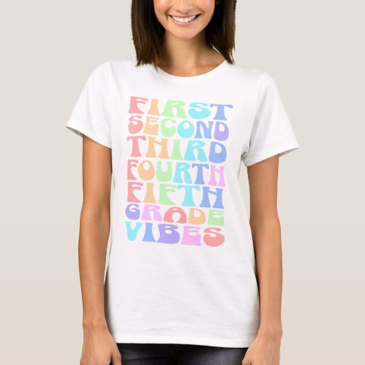 Elementary Grade Vibes Teacher Shirt - First Day (Vorderseite)