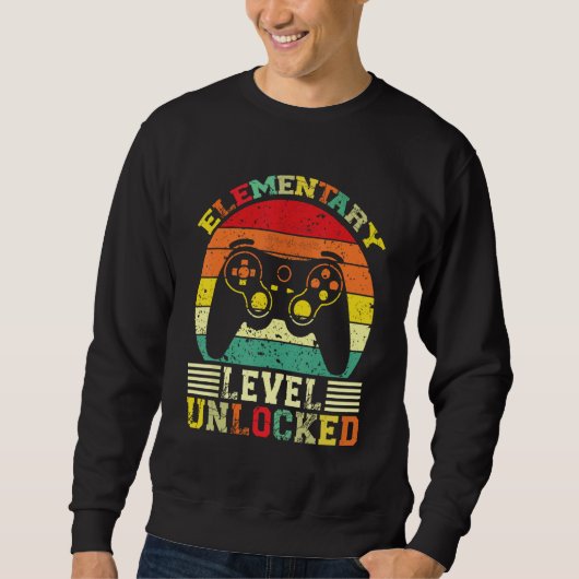 Elementary Level Unlocked Video Gamer Back to Scho Sweatshirt (Vorderseite)