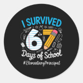 Elementary Principal Survived 67 Days Of School Hu Runder Aufkleber (Vorderseite)