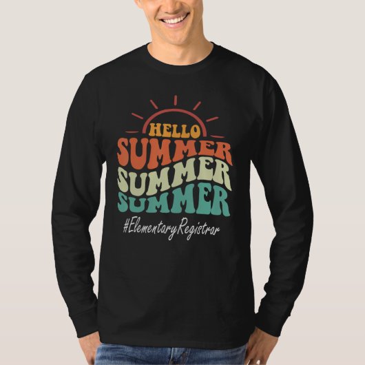 Elementary Registrar Groovy Last Day Of School Hel T-Shirt (Vorderseite)