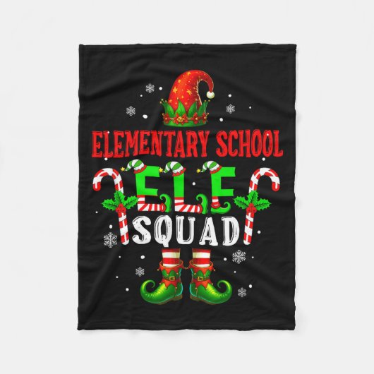 Elementary School Elf Squad Xmas Elf Hat Scute Ss  Fleecedecke (Vorderseite)