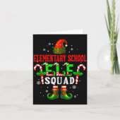 Elementary School Elf Squad Xmas Elf Hat Scute Ss  Karte (Vorderseite)