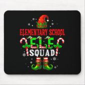 Elementary School Elf Squad Xmas Elf Hat Scute Ss Mousepad (Vorne)