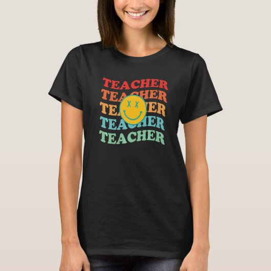 Elementary School Retro Teachers Inspirational Col T-Shirt (Vorderseite)