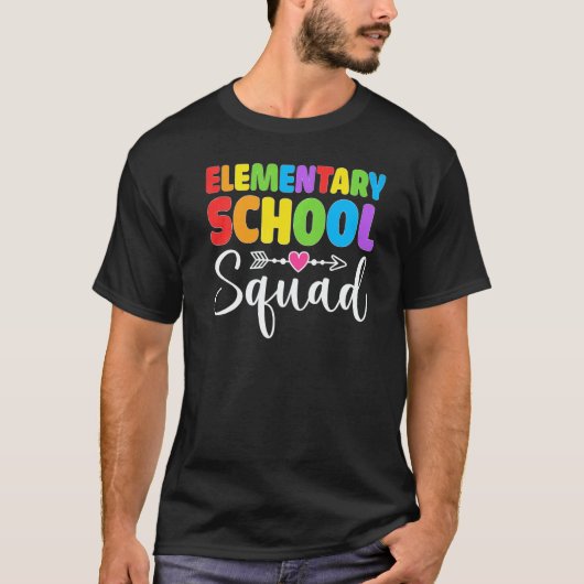 Elementary School Squad Teacher Student Team Back  T-Shirt (Vorderseite)