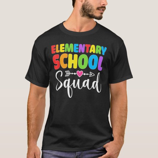 Elementary School Squad Teacher Student Team Back  T-Shirt (Vorderseite)