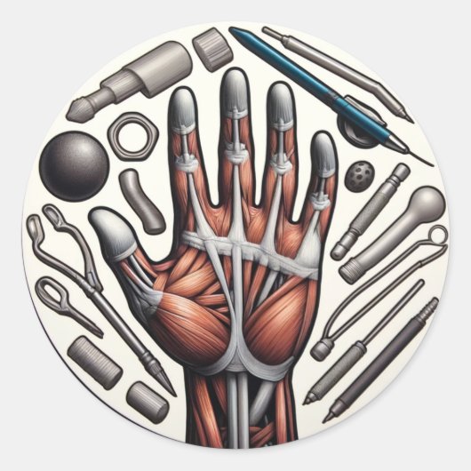 Elemente der Arbeitstherapie Runder Aufkleber (Vorderseite)