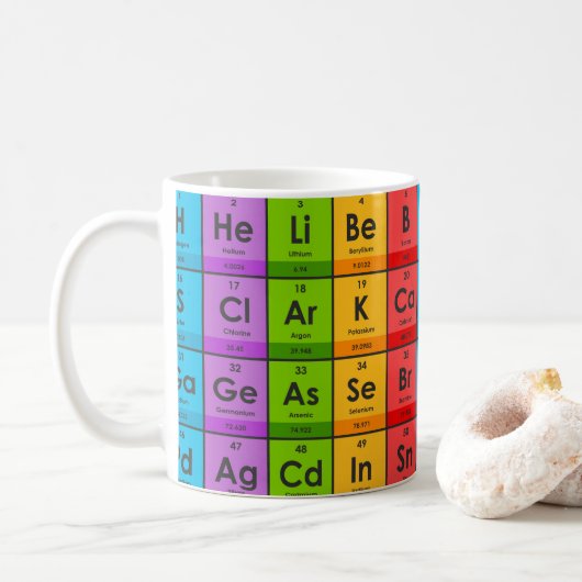 Elemente der Periodischen Tabelle Kaffeetasse (Mit Donut)