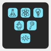 Elemente der Wissenschaft Quadratischer Aufkleber (Vorderseite)