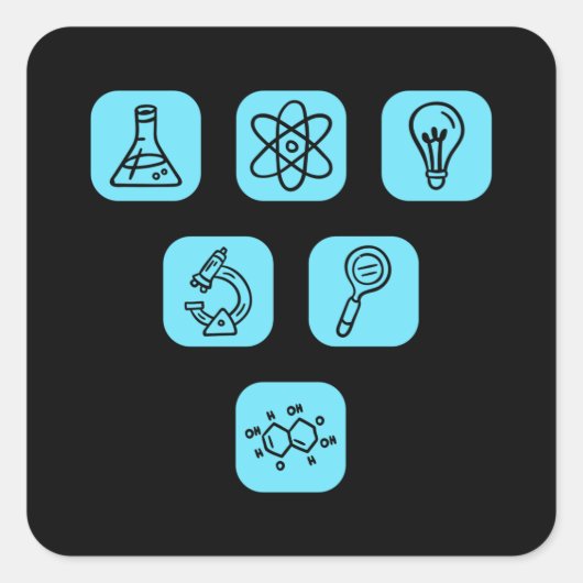 Elemente der Wissenschaft Quadratischer Aufkleber (Vorderseite)