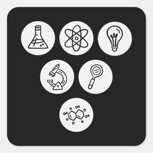 Elemente der Wissenschaft Quadratischer Aufkleber (Vorderseite)