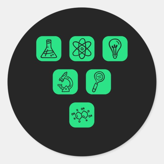 Elemente der Wissenschaft Runder Aufkleber (Vorderseite)