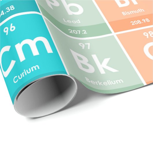 Elemente des farbigen Musters der Periodischen Tab Geschenkpapier (Rolleneckpunkt)