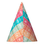 Elemente des farbigen Musters der Periodischen Tab Partyhütchen (Rückseite)