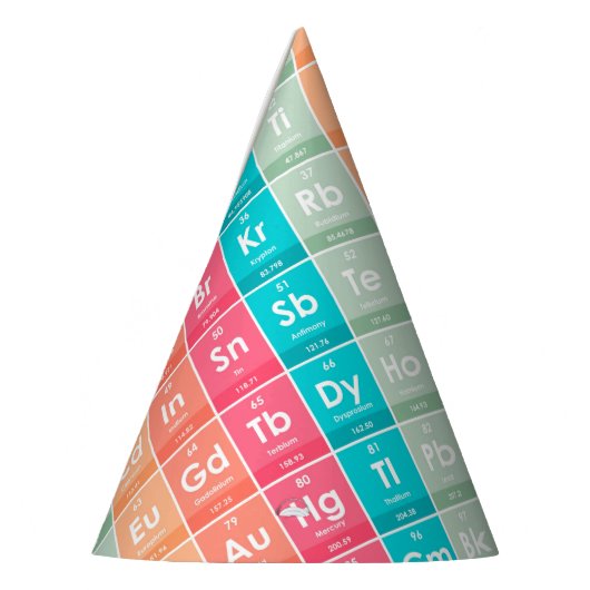 Elemente des farbigen Musters der Periodischen Tab Partyhütchen (Links)