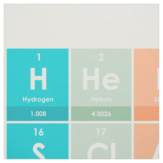 Elemente des farbigen Musters der Periodischen Tab Stoff (Muster)