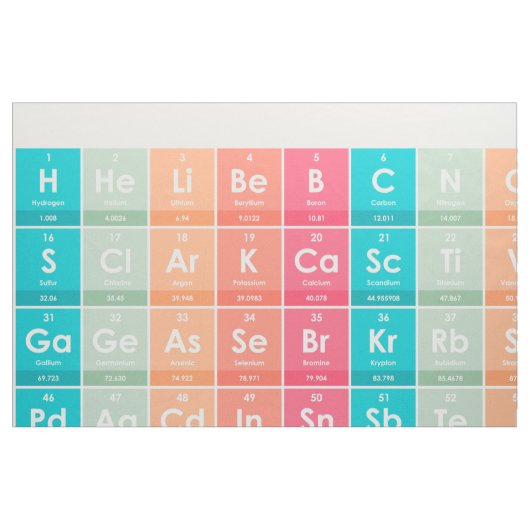 Elemente des farbigen Musters der Periodischen Tab Stoff (Fat Quarter (45,7 x 55,9 cm))