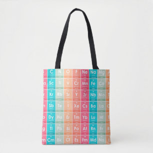 Elemente des farbigen Musters der Periodischen Tab Tasche