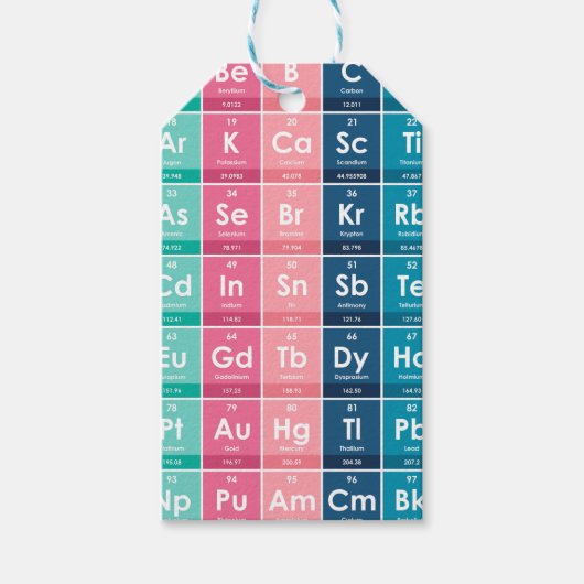 Elemente des Periodischen Tabellenmusters Geschenkanhänger (Vorderseite)