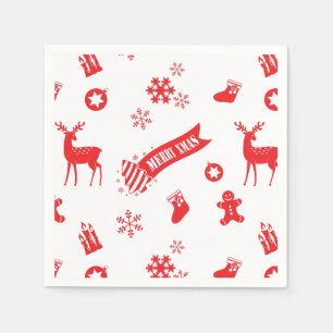 Elemente des Weihnachtsdokuments Napkins Serviette