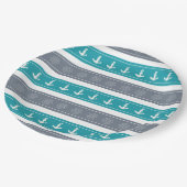 Elemente für Nautische Muster Pappteller (Schrägansicht)