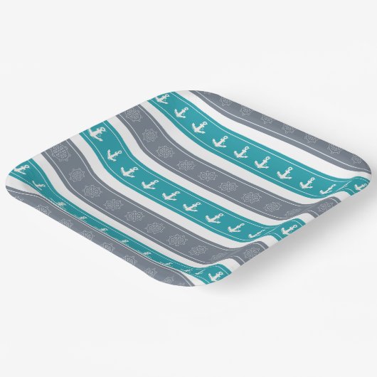 Elemente für Nautische Muster Pappteller (Gewinkelt)