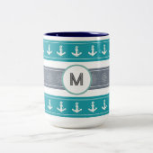 Elemente für Nautische Muster Zweifarbige Tasse (Mittel)