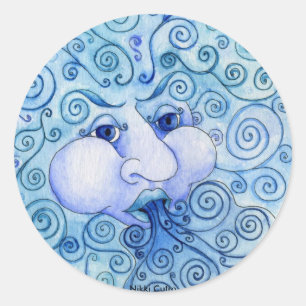 Elemente - Luftaufkleber Runder Aufkleber