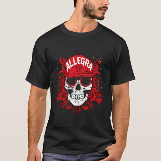 Elemente Personalisierter Schädel mit Allegra-Name T-Shirt (Vorderseite)