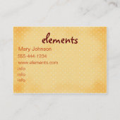 Elemente… Visitenkarte (Rückseite)