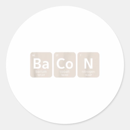 Elemente von Bacon _ Funny Grillen, Schweinegrill  Runder Aufkleber (Vorderseite)
