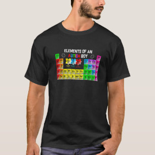 Elements Of An Autism Boy Autism Awareness Puzzle T-Shirt