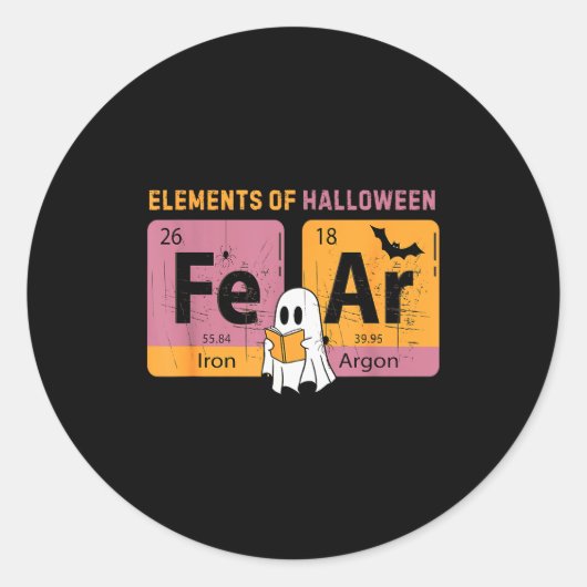Elements Of Halloween Fear Periodically Halloween Runder Aufkleber (Vorderseite)