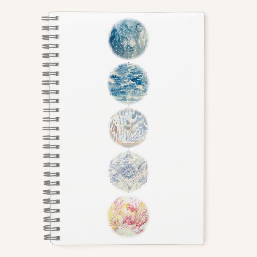 Elements Wassercolor Mandala Notebook Notizblock (Vorderseite)