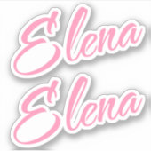 Elena Decorative Name in Pink x2 Aufkleber (Vorderseite)