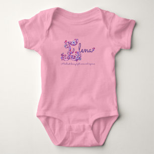 Elena Girls Name und Bedeutung pink Art Baby wachs Strampler