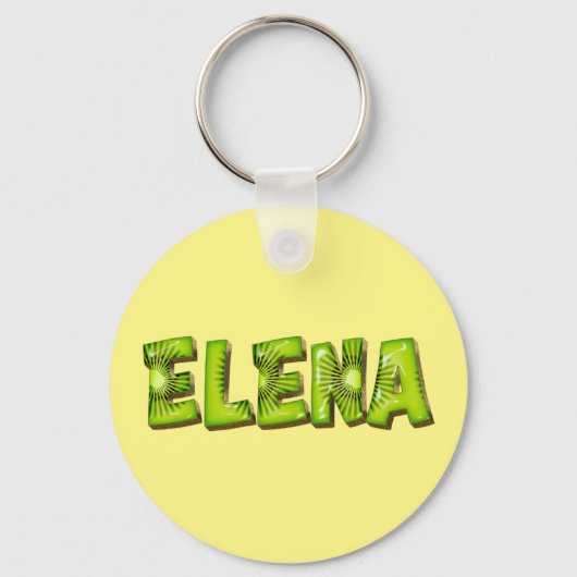 Elena Name Kiwi Design Schlüsselanhänger (Vorderseite)