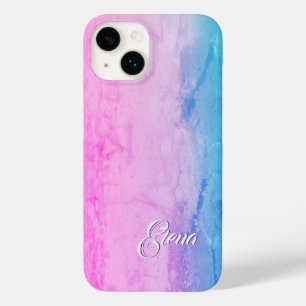 Elena Name Template, Feminine Farben Rosa Marmor Case-Mate iPhone 14 Hülle