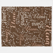 Elena personalisierte musikalische Noten braun Fleecedecke (Vorderseite (Horizontal))